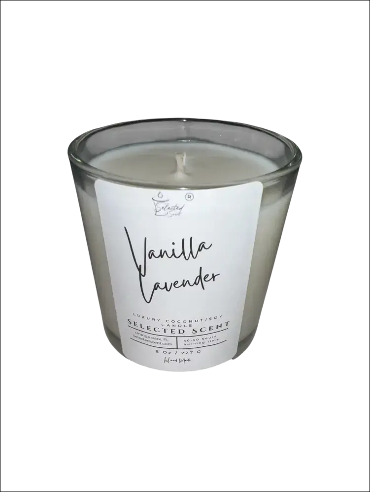 Vanilla Lavender 8 Ounce Luxury Candle Long Lasting Scented