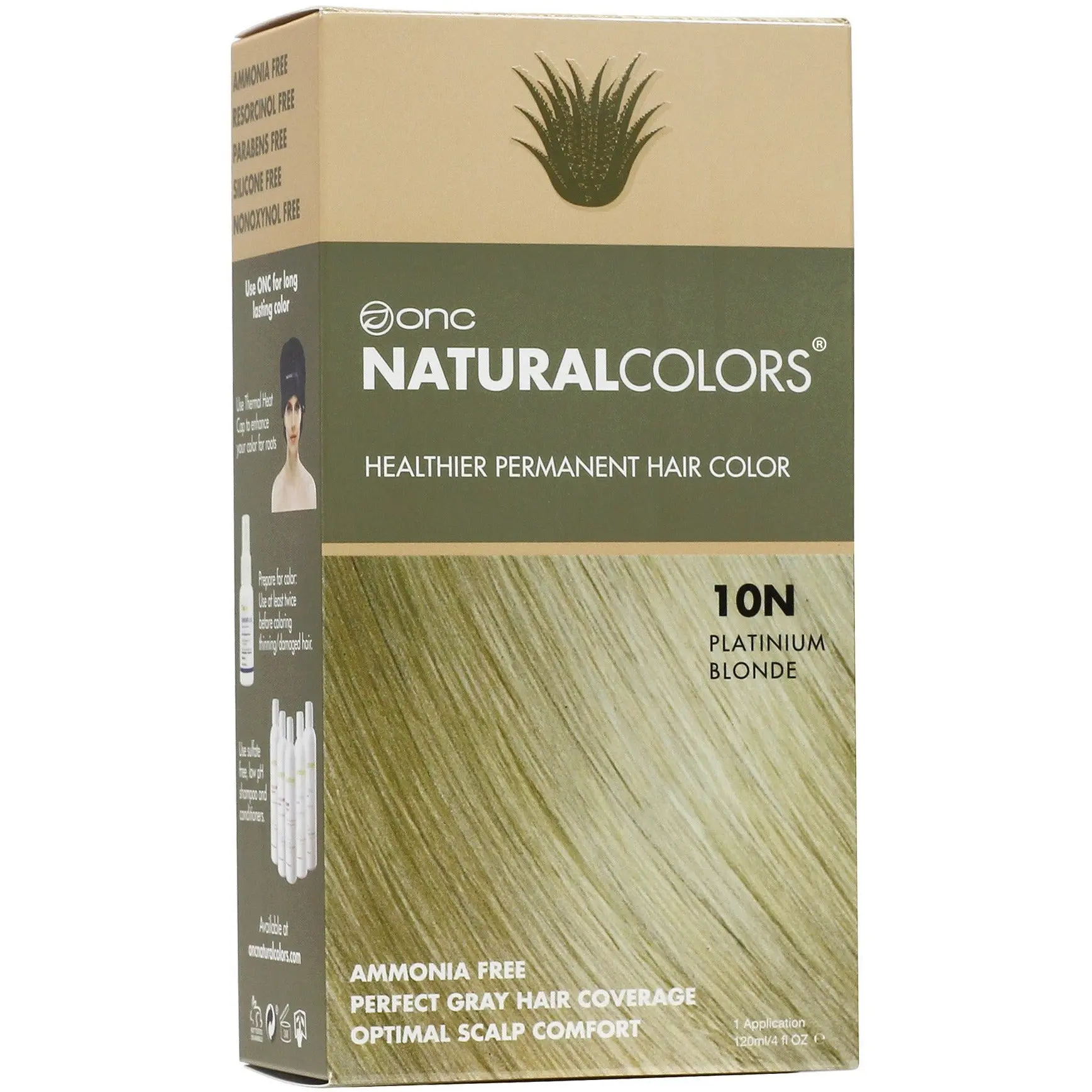 10N Platinum Blonde Heat Activated Hair Dye With Organic Ingredients 120 mL / 4 fl. oz.