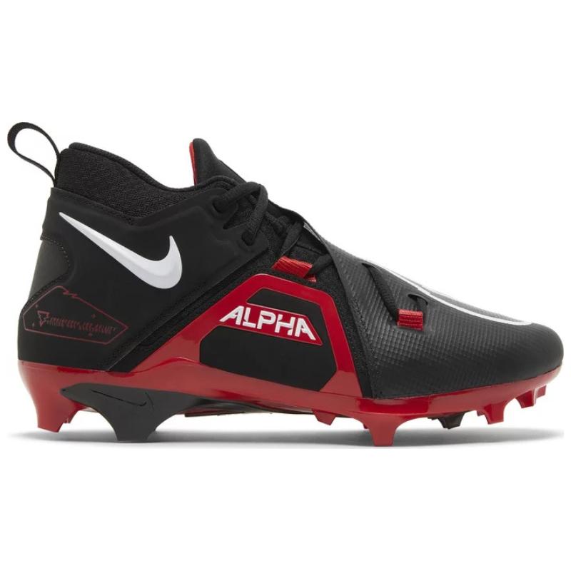 Ohio State Football Team Issued Nike Alpha Menace Pro 3 P Black/White - University Red Pair of Cleats