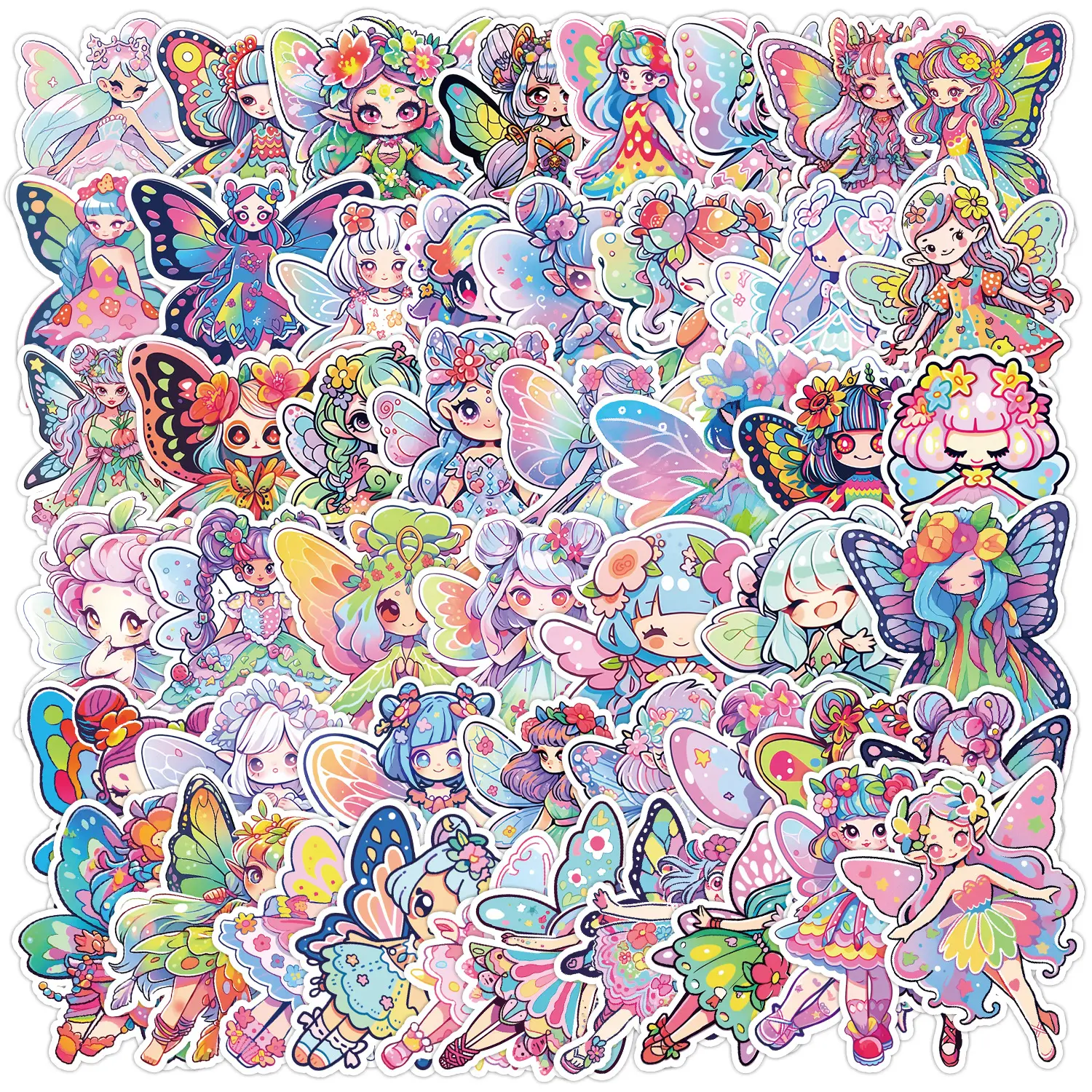 50pcs Cute Elf Graffiti Series Stickers, Suitable for Faith Based Designs Such As Scrapbooks, Diaries, Laptops, Water Bottles, Cars, Etc., As Gifts with Positive Information, Car Decorative Sticker, Sticker Decals, Decal Set