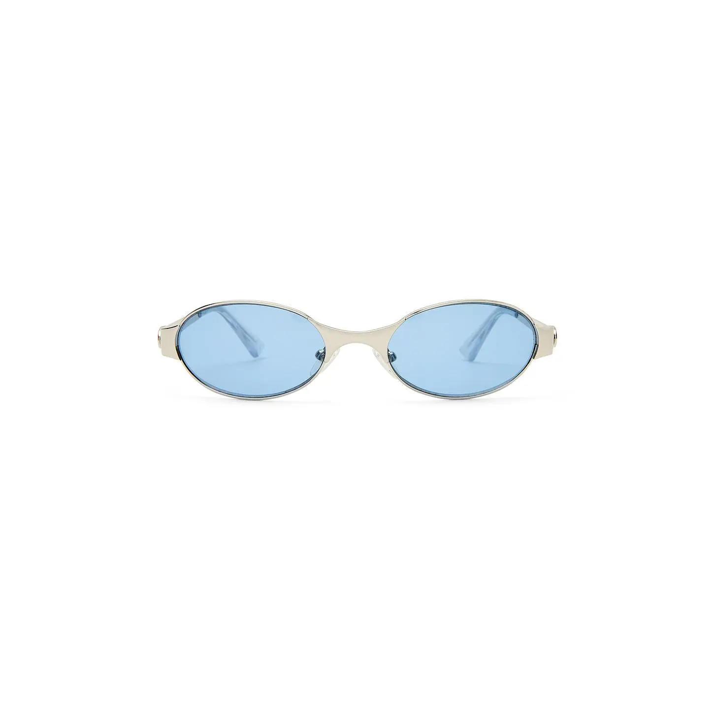 Le Specs Frostbite Sunglasses in Silver & Blue Tint