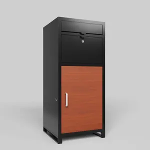 DOMISO Outdoor Parcel Drop Box, Courier Locker with Mechanical Lock, Floor Standing Parcel Locker, Burglar Resistant Stopper, For Porch Curbside