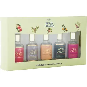 4711 Acqua Colonia Variety Set-5 Piece Mini Set With Lychee & White Mint & Myrrh & Kumquat & White Peach & Coriander & Blood Orange & Basil & Pink Pepper & Grapefruit And All Are Eau De Cologne 0.27 Oz For Unisex