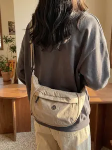 Unisex Large Capacity Dumpling Bag, Multi-Layer Fabric Shoulder Crossbody Bag, Lightweight Waterproof Casual Daily Use