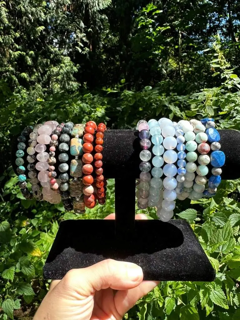 Custom Crystal Bundle for Clearing Emotional Blocks and Energetic State - Natural Crystal Bracelet. Each stone one picked for you and aligned with your purpose.