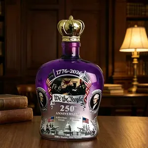 1776-2026 Us 250th Anniversary Whiskey Decanter Set, Gradient 'we the People' Design, Liberty Bell Cap, Patriotic Bar Decor & Gift