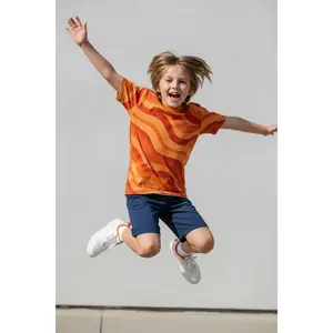 Copacabana Print Youth Crew Neck T-Shirt - Laranja