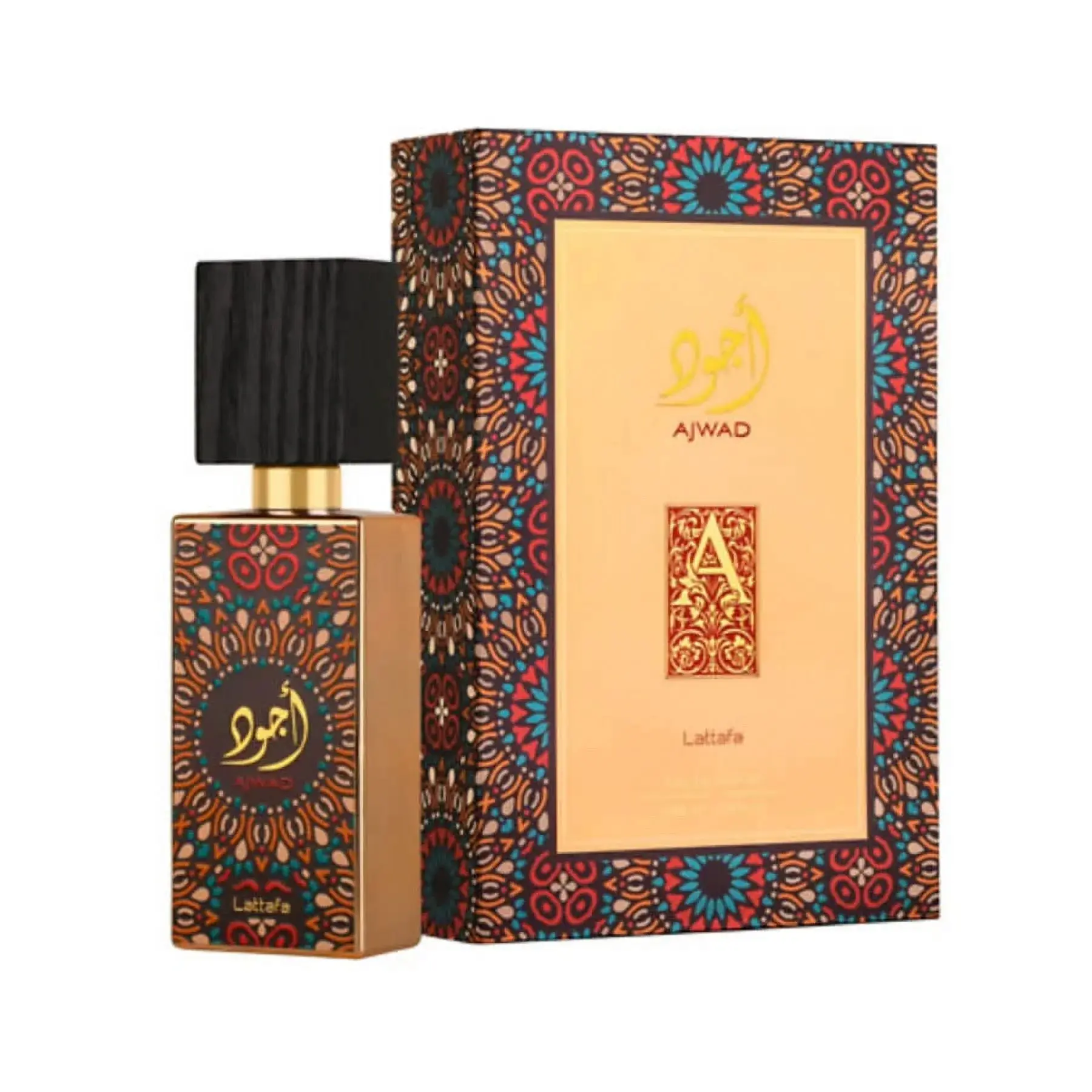 Lattafa Ajwad Eau de Parfum, Bold Arabian Aromas with Woody Cedarwood, Musk, and Amber, Long-Lasting Arab Perfume Signature Scent for Men, 3.4 fl oz, Liquid