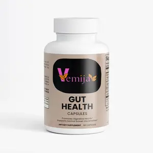 Vemija Gut Health Capsules - 60 Count, Organic Apple Cider Vinegar, Inulin, Lactobacillus Acidophilus, DigeZyme for Digestive Support & Overall Wellness