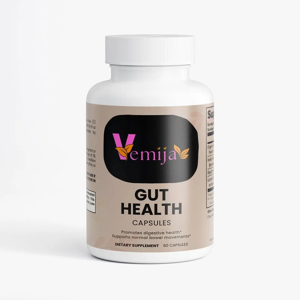Vemija Gut Health Capsules - 60 Count, Organic Apple Cider Vinegar, Inulin, Lactobacillus Acidophilus, DigeZyme for Digestive Support & Overall Wellness