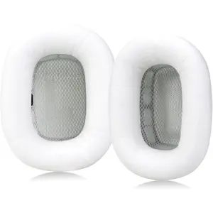 Lambskin Ear Cushions for Apple AirPods Max Headphones Replacement Earpads Sweat Proof Ear Cups Cushion Easy to Install with Magnet,Sheepskin and Memory Foam(White)