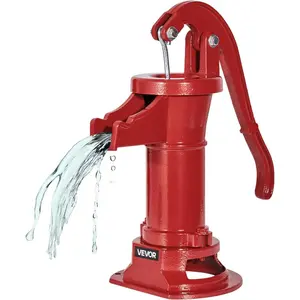 VEVOR Well Hand Pitcher Pump, 20 ft Max Lift, Antique Cast Iron Manual Hand Water Pump with Heightening Base, NPT 1 - 1/4 in Connection, Easy Installation, for Outdoor Garden, Pond, Yard, Farm, BlackVEVOR Super Brand Day