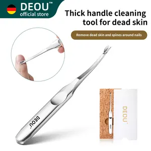DEOU Dual-Head Nail Pusher with Thickened Stainless Steel Handle for Dead Skin Removal & Nail Shaping Nail Art Design Tool