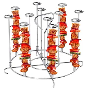 Stainless Steel Barbecue Skewer, Reusable Barbecue Skewer Rack, Kitchen Barbecue Skewer Grill, Kebab Cooking Tool for Home Kitchen