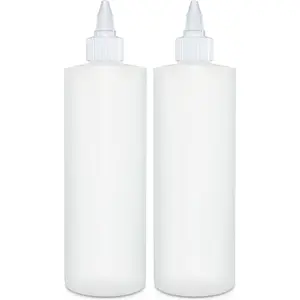 Condiment Squeeze Bottles 16 OZ Empty Squirt Bottle with Twist Top Cap Leak Proof BPA Free Plastic 2 Pack for Ketchup Mustard Syrup Sauces Dressing Oil Arts Crafts Dustproof