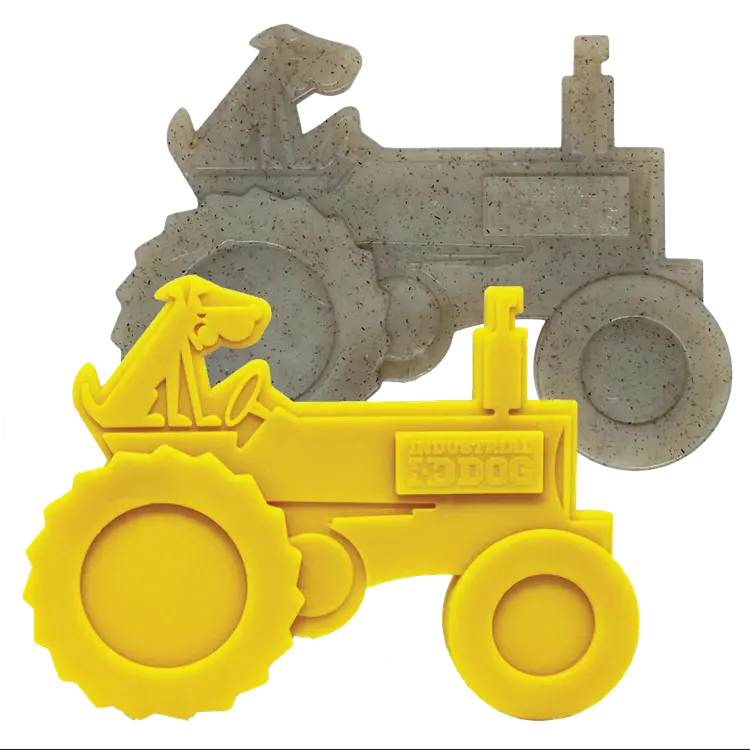 Power Chewers Ultra Durable Nylon Tractor Dog Chew Toy for 15-80 lbs Dogs - Yellow, 4.5" Tall, 6.25" Wide, Veterinarian Approved, Made in USA