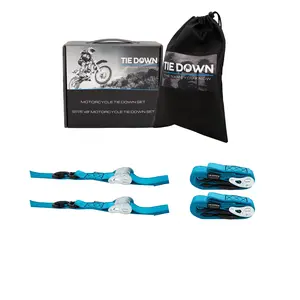 Tie Down 1.5 in. x 8 ft. Motorcycle Strap, 2-Pack Kit - 3328 lbs. Breaking Load Limit
