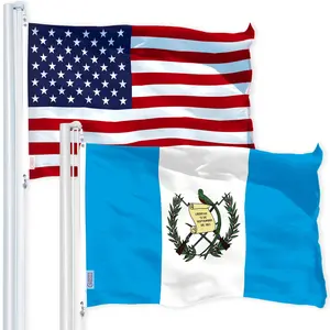 G128 Combo Pack: USA  3x5 Ft 150D Printed Stars & Guatemala Flag 3x5 Ft 150D Printed
