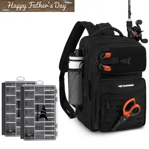 KastKing BlowBak Tactical Fishing Sling Tackle Storage Bag With 2 Hyperseal Tackle Boxes- Lightweight Sling Fishing Backpack - Sling Tool Bag for Fishing Hiking Hunting Camping SummerVibes