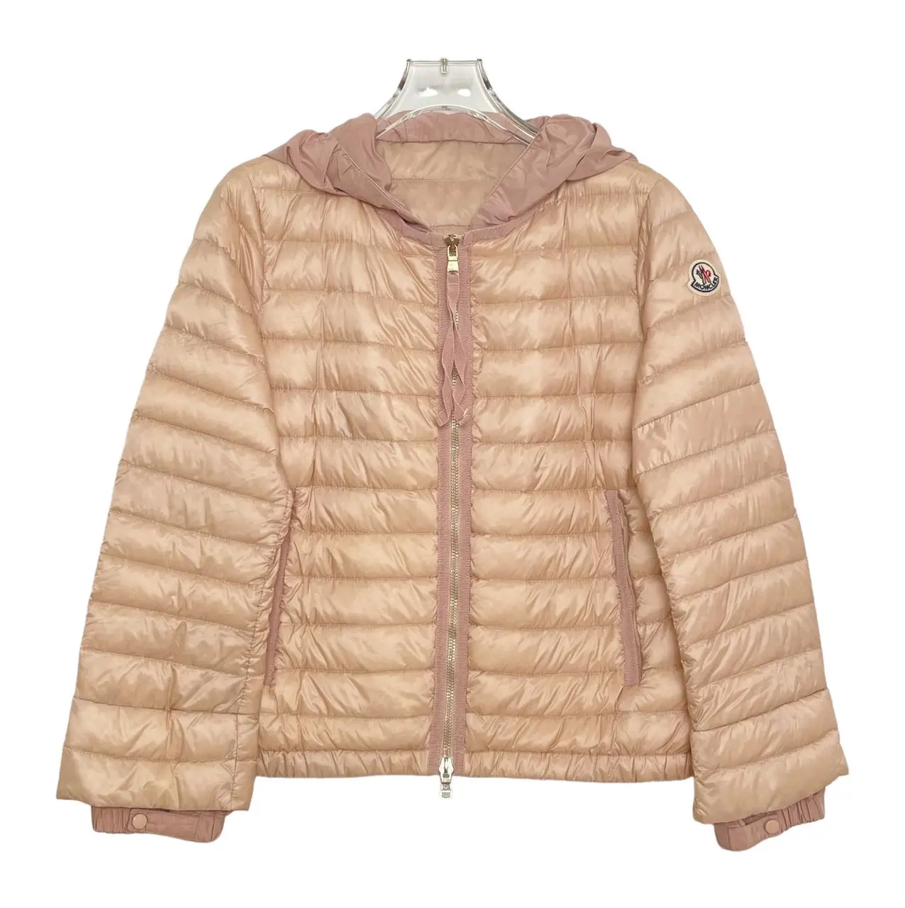 RDLT-Moncler Emissole Size 2 M Champagne Logo Patch Detachable Sleeves Down Jacket-J30728