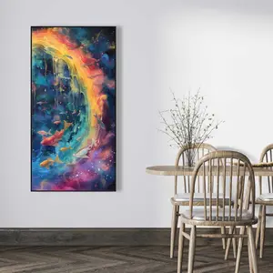 Conscious Sales C1FC2448O09TI4 24 x 48 in. Milky Wave - Blue Framed Canvas for Home Decor - Art Print