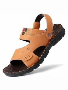 Men's Casual Solid Color Sandals, Fashionable Slip-on Sandals for Summer, Lightweight Breathable Comfortable Sports Sandals, Open Toe Sandals, Strap Sandals