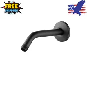6 in Wall Mount Replacement Angle Shower Head Arm, Matte Black