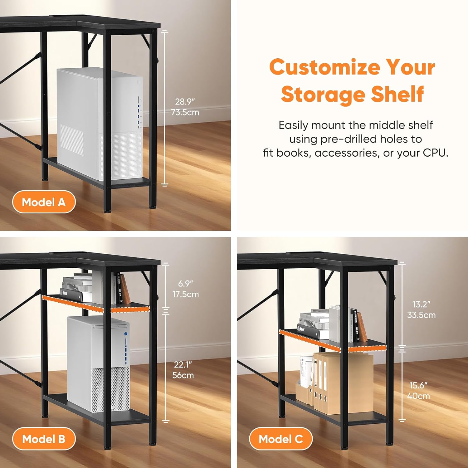 47" L Shaped Desk with Charging Station & Drawers, Corner Computer Desk with Adjustable Shelves for Home Office Gaming 47" L Shaped Desk with Charging Station & Drawers, Corner Computer Desk with Adjustable Shelves for Home Office Gaming