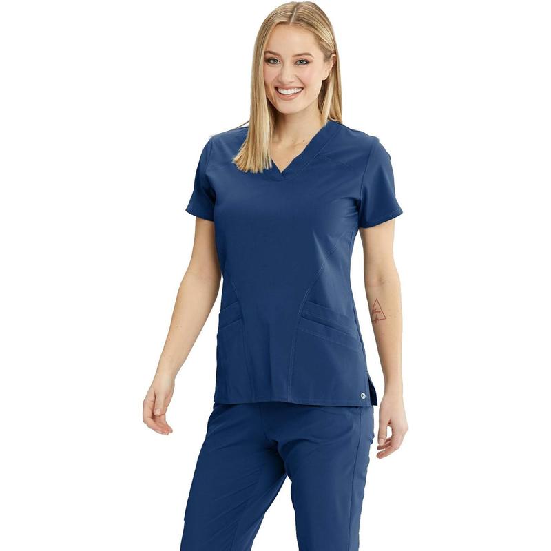 Barco One 5-Pocket V-Neck Yoke & Side Panel Scrub Top