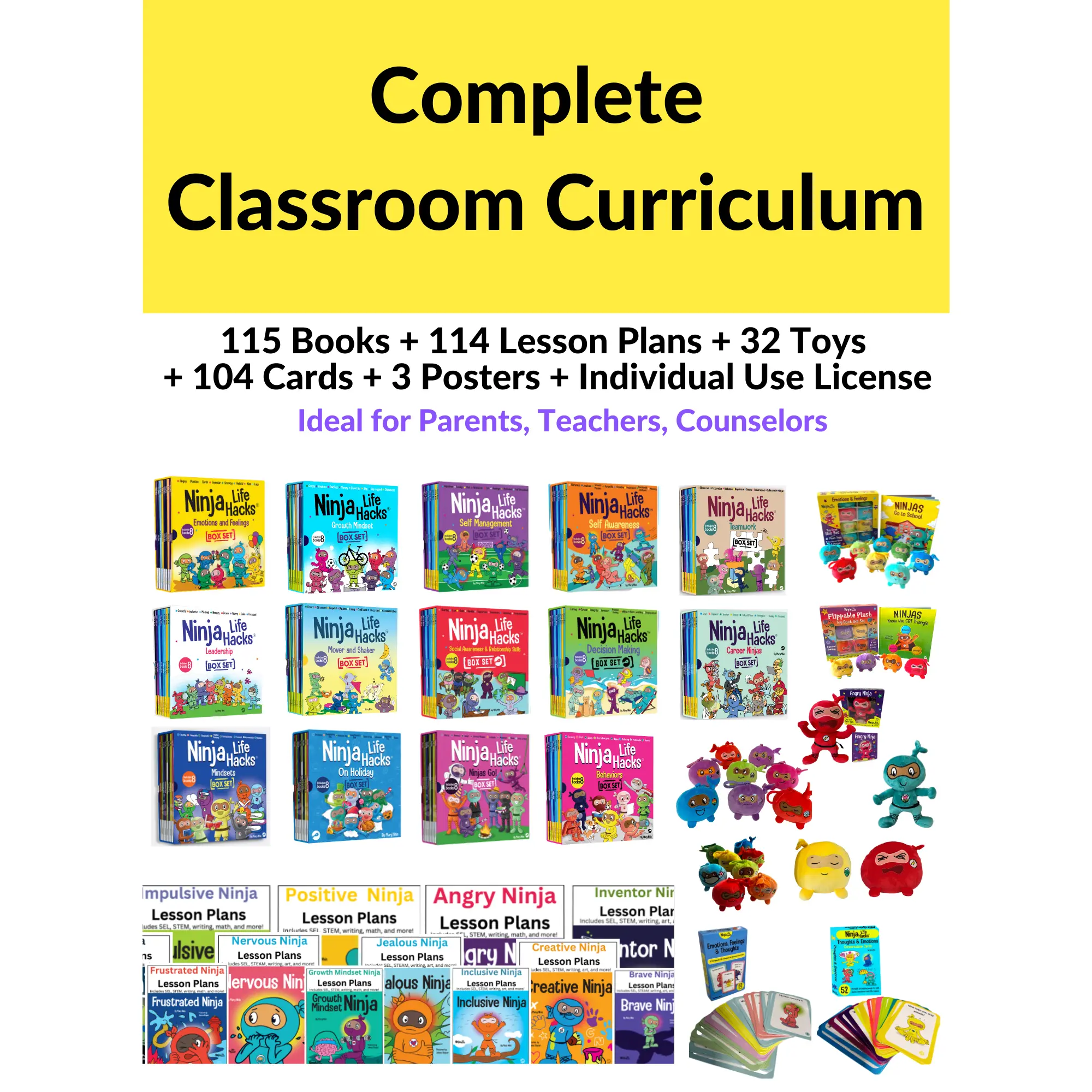 Complete Classroom Curriculum: 115 Books + 114 Lesson Plans + 32 Toys + 104 Cards + 3 Posters + Individual Use License