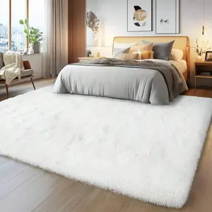 Area Rugs For Living Room, Ultra Soft Large Shag Living Room Rug Fluffy Rug Carpet For Bedroom, Plush Modern Floor Rug For Kids Room Fuzzy Rug For Home Decor Aesthetic, Cream White