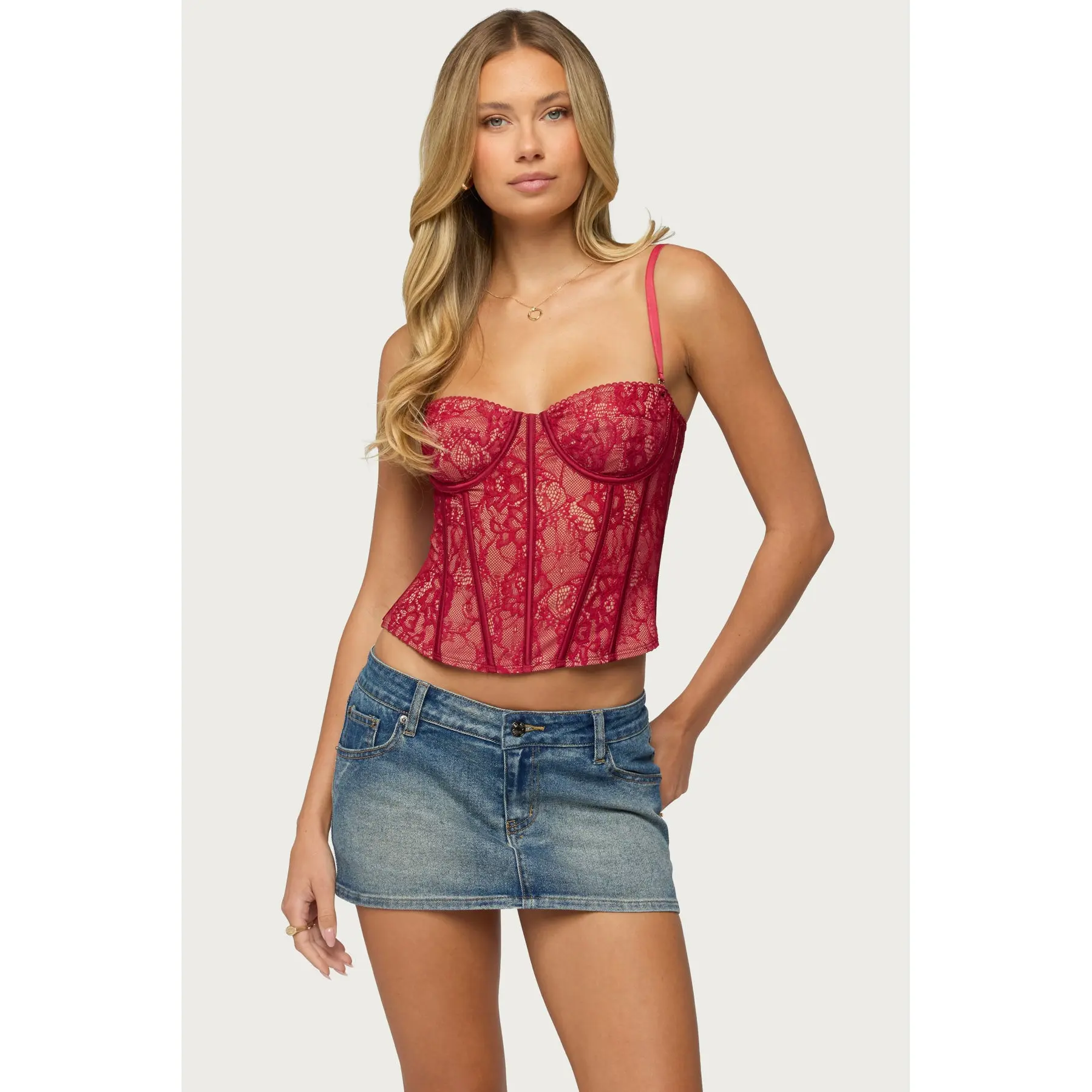 Saffire Detachable Straps Lace Corset