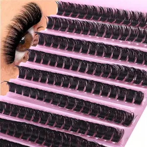 8-16mm Curl D DIY 200pcs Cluster Eye Lashes, 80D/40D Extensions Fluffy Volumized Individual False Eyelashes, Faux Mink Lashes, Cosmetic Makeup, Christmas gifts for ladies & false eyelashes, Curly Lashes, Dramatic Volume Eyelash