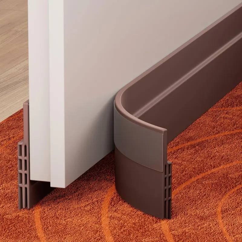 2 Pack Brown Under Door Draft Stopper 2"x39" Weather Stripping Door Seal Sweep Noise Cold Air Blocker Insulation Guard For Interior Exterior Doors Garage Windows