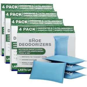 Shoe Deodorizer and Odor Eliminator Activated Charcoal Odor Absorber for Shoes and Gym Bags,   Air Freshener for Boots, Closet Or  (16 Pack)