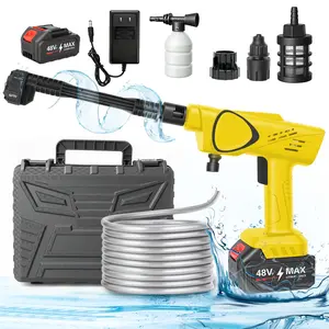 21V Portable Cordless Pressure Washer Gun 970PSI High-Pressure Cleaner with 6-In-1 Adjustable Nozzle with 4.0Ah Battery NONE