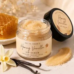 Honey Vanilla Lip Scrub, Natural Exfoliating Care for Soft, Smooth Lips