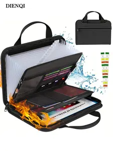 Black Organ File Folder Hand Drawer Multi Compartment Organizer bag Fireproof Waterproof File Organizer for Home School Office, Birthday Gift For Husband