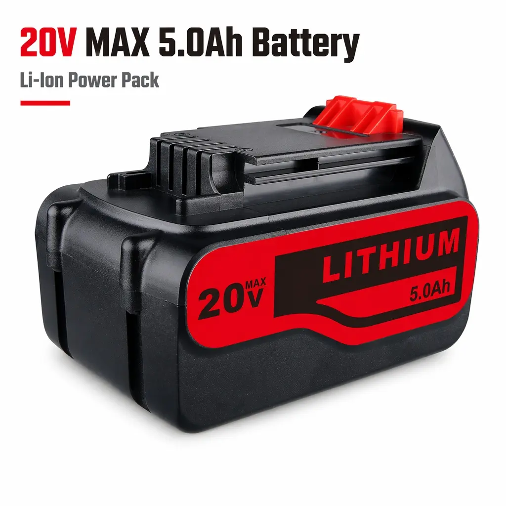 2-Pack Black+Decker 20V MAX 5.0Ah Li-ion Replacement Batteries, Compatible with LB Series (LB2X4020, LBXR2020, LBX4020), Ideal for Deck Building, Homeowners, Doubles Your Runtime