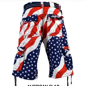 American Flag Cargo Shorts for men