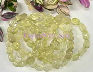 6 Pcs Natural Lemon Quartz tumble Stretch Bracelet Crystal Healing Energy