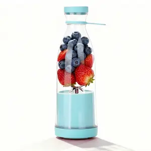 Portable Blender for Shakes and Smoothies with 11.83OzTravel Cup and Lid,Durable Stainless Steel Blades forJuiceBlending Performance,Blue