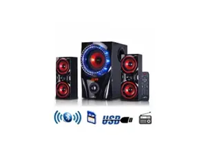 beFree Sound 2.1 Channel Surround Sound Bluetooth Speaker System in Red - BFS-99X