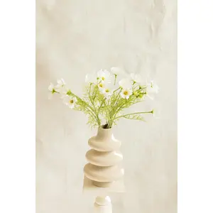 23.6" White Faux Cosmos Flowers – Long Stem Cosmos Bouquet Flowers for Home Décor, Wedding Arrangements & Table Centerpieces