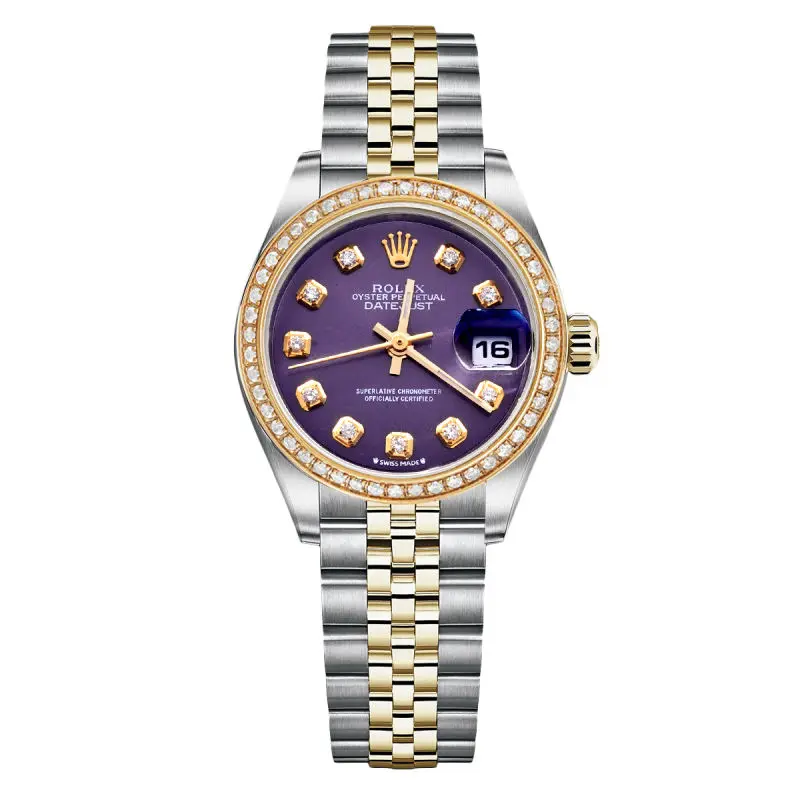 ROLEX Lady-Datejust Ref. 69173 26MM Automatic Custom Purple Dial Stainless Steel & 18K Yellow Gold Diamond-Set Ladies Watch WHP040195