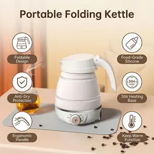 Portable Electric Kettle, Foldable Travel Water Boiler, Automatic Shut-Off, Home Use, Integrated Electric Kettle, Auto Boiling Kettle