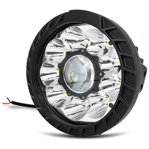 7-inch circular LED work light with 10 super-bright lamp beads, 7500lm super-bright white light, suitable for all vehicles.