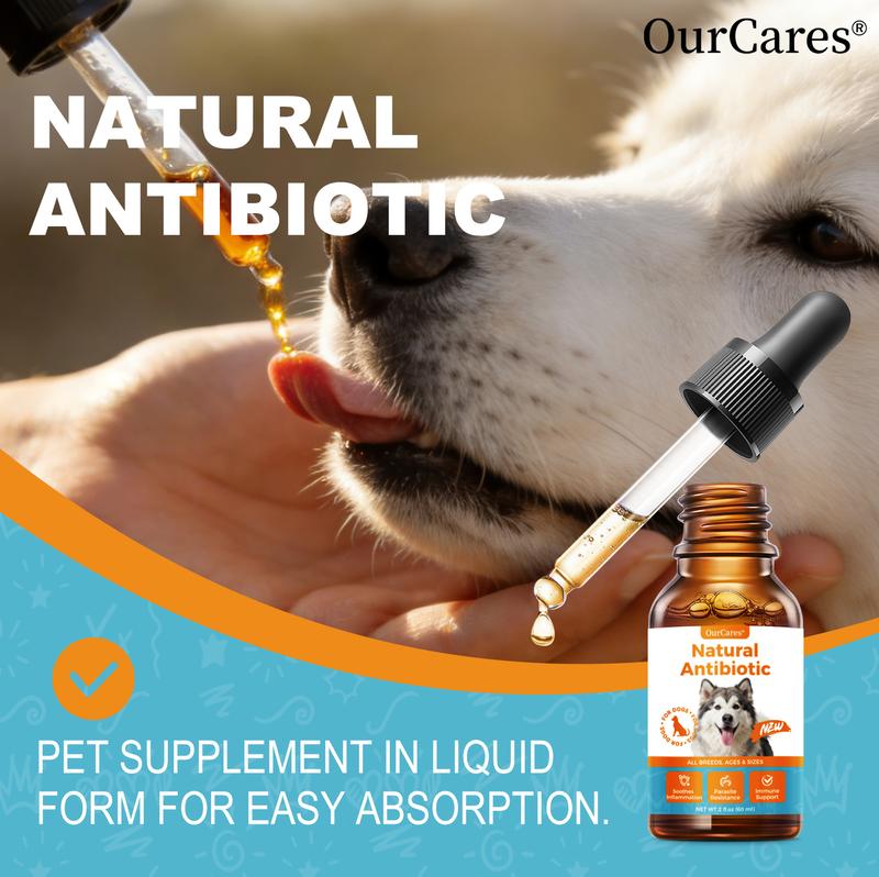 OURCARES Dogs Natural Support Drops - Aids Respiratory Comfort, Urinary Health, Skin Relief & Digestion | Suitable for All Breeds & Ages | 2 Oz