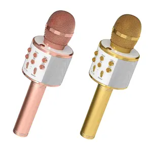5 Core Microphone Wireless Karaoke Mic With Speaker 3 in 1 Portable Bluetooth Microfono Inalambrico COPPER & GOLD