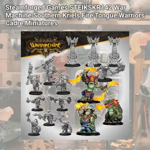 212 MAIN Steamforged Games STEIKSKR142 War Machine Southern Kriels Fire Tongue Warriors Cadre Set - Bull-Theme Collectible Figurines Miniatures Set with Multiple Units, Farm Animal Enthusiasts Decor (Pet & Farm Animal Supplies)